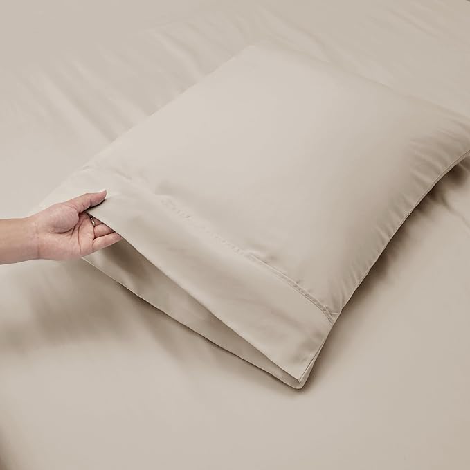 Nestl Queen Size Sheet Set, 4 Piece Extra Deep Pocket (18-24 inches), Microfiber, Cooling, Hotel Luxury, Soft, Breathable, Wrinkle-Free, Easy to Care, Linen