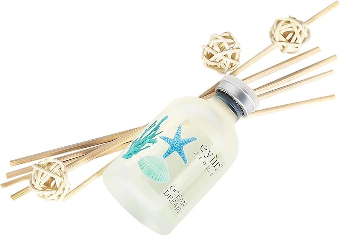 Reed Diffuser Set - Ocean Dream Aromatherapy Essential Oil Diffuser - Natural Scent Diffuser Air Freshener for Home & Office – Relaxation & Stress Relief Gift for Women (1.87 Fl Oz)