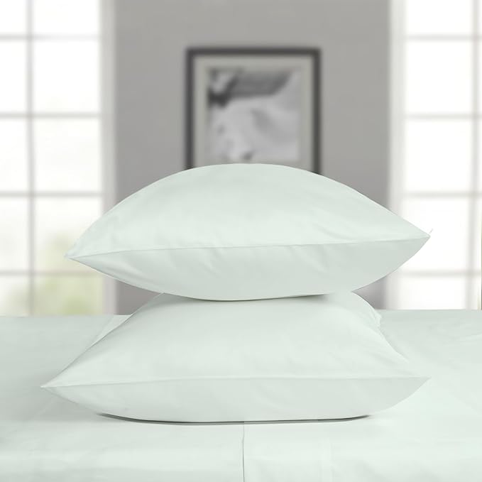 Threadmill Luxury King Size Pillow Cases 2 Piece Set| 800 Thread Count Sateen Weave | 100% Cotton Pillow Covers | Extra Long Staple Cotton | Comfortable Seaglass Pillow Protectors