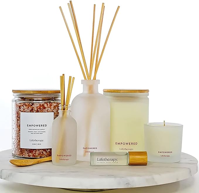 Lifetherapy Empowered Reed Diffuser, 8 oz - Inspiring Fragrance Scent, Natural Essential Oils, Ideal for Home or Office