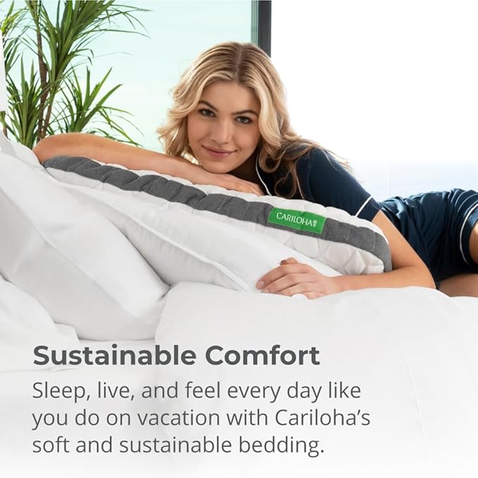 Cariloha Aloha Soft Down Alternative Pillow | White | King | 38" x 20" | 100% Down Alternative Fill with 100% Viscose Cover