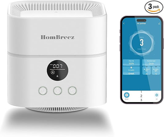 Air Purifier and Humidifier Combo for Bedroom, Covers Up to 200ft², H13 True HEPA Filter, 400ML Water Tank, Quiet Cool Mist Top Fill Essential Oil Diffuser for Baby, Pet Room, APP Control