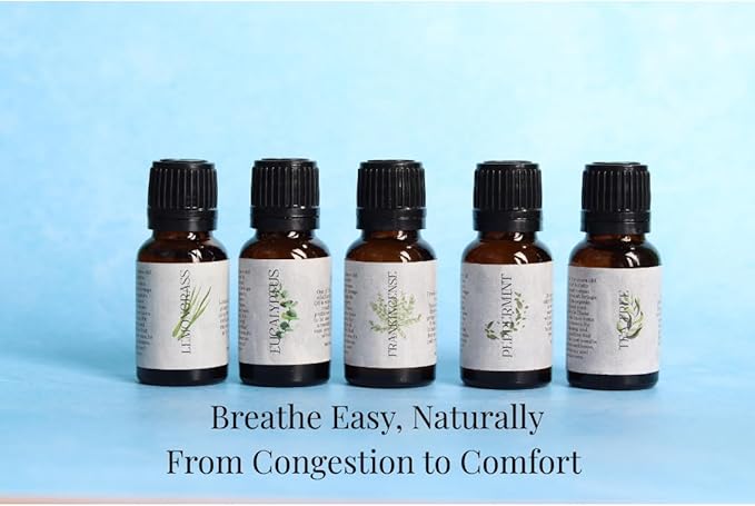 Amayah Breathe Essential Oil Blend for Congestion Relief & Seasonal Wellness | Eucalyptus, Peppermint & Tea Tree Aromatherapy Oil for Diffuser | Sinus Support & Clear Breathing