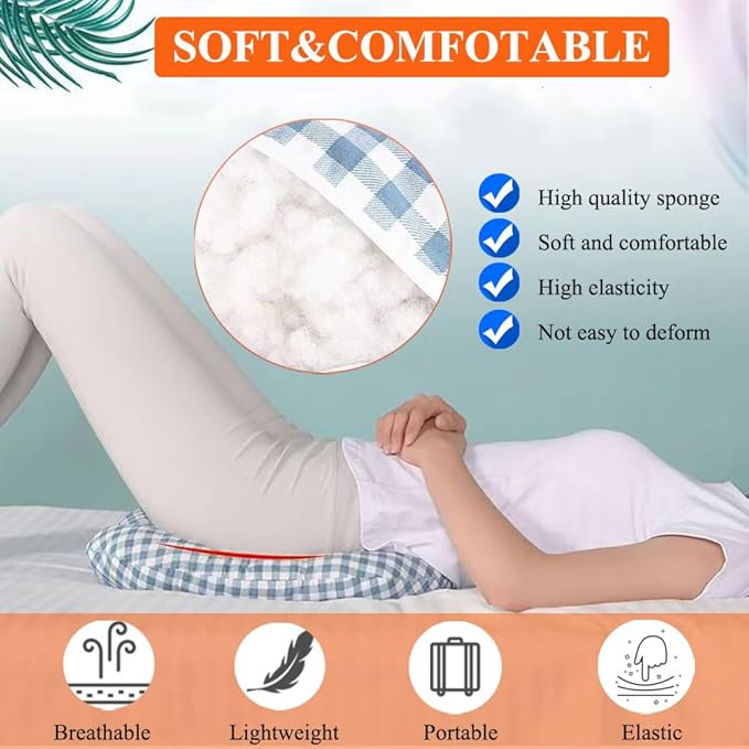 WEEOATAR Anti-Bedsore Cushion Pressure Ulcer Cushion Donut Pillow,Soft,Breathable and Pressure Relief Sciatica Pillow Anti-Decubitus Pad for Seniors,Pregnant and Post-Surgery(Green&White,L)