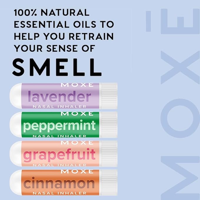 MOXE Scent Training Kit, Made in USA, Scent Diversification, 4 Essential Oil Fragrances, Olfactory Regeneration, Olfactory Expansion, Natural Therapy for Anosmia, Guidebook & Log, Phase 2