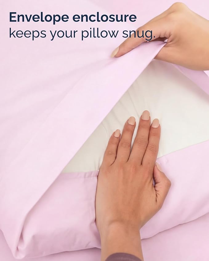 Twin XL 4 Piece Sheet Set - Comfy, Breathable & Cooling - Soft Hotel Luxury Bedding for Women, Men, Kids, Teens and Children - 1 Flat & 1 Fitted Sheet & 2 Pillowcases with Deep Pockets - Light Pink