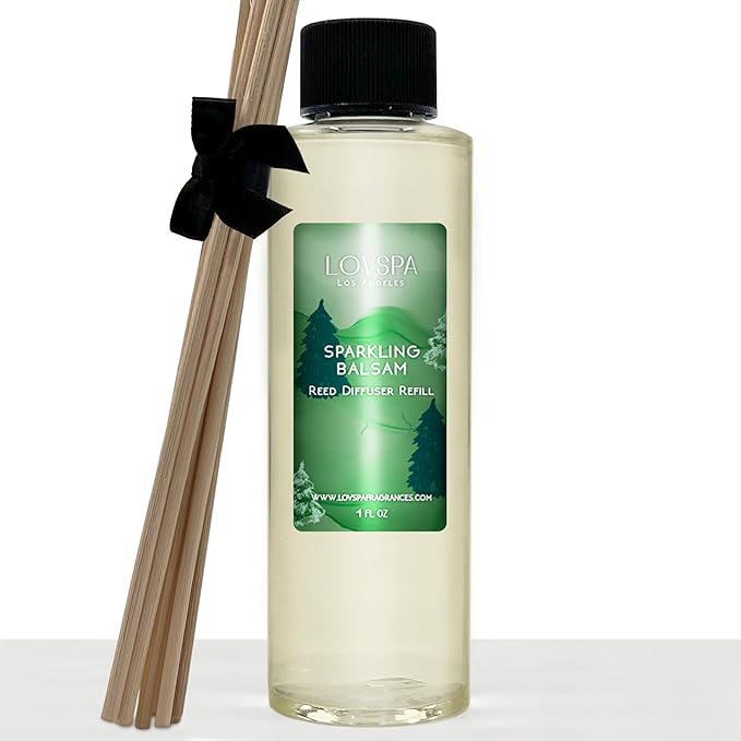 Sparkling Balsam Pine Diffuser Oil - Holiday Essential Oils for Diffuser Refill & Air Freshener Room Spray - Long-Lasting & Natural Home Fragrance, Scented Oil for Diffusers, USA Made, 4oz