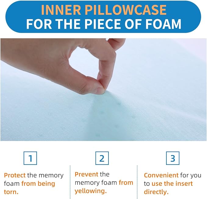 Adjustable Memory Foam Pillow's One Layer - 1 Height 1.2'' Insert for Cervical Pillow to Raise Height, CertiPUR-US Memory Foam Piece, Ultra Thin Pillow for Stomach Sleeper, Blue, Ultra Soft