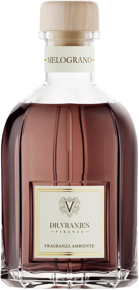 Dr. Vranjes - Melograno 250 ml Diffuser + Double Pack of White Sticks (3 Pieces Bundle) - Luxury Home Fragrance, Made in Italy, Main Scent: Fruity, Olfactory Pyramid: Pomegranate, Watermelon, Cassis