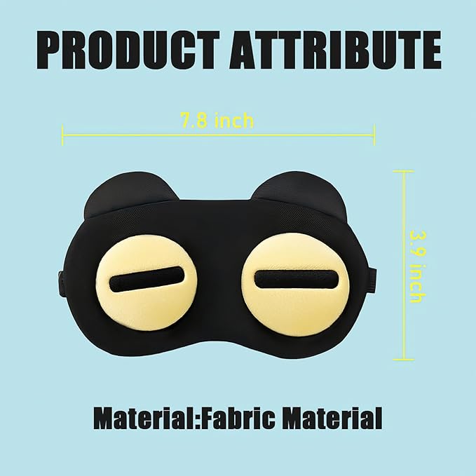 2PCS Cute Eye Mask for Sleeping - Soft Lightweight Eye Cover with Adjustable Strap, Funny Eyeshade Covers, Sleeping Mask for Blindfold Game