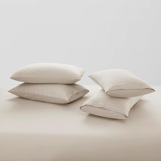 Clara Clark Cal King Sheets - Hotel Luxury 6 Piece Bed Sheets for Cal King Size Bed - Soft Bedding Sheets & Pillowcases, Fits Mattress up to 16 inch deep. California King, Linen