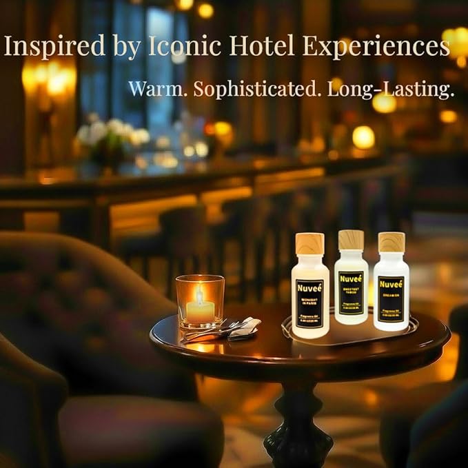 Hotel Collection Fragrance Oil Set - Inspired by Iconic Hotel Experiences - Luxury Oils for Waterless Diffusers, Long Lasting Home Fragrance - 3 x 20ml Gift Set