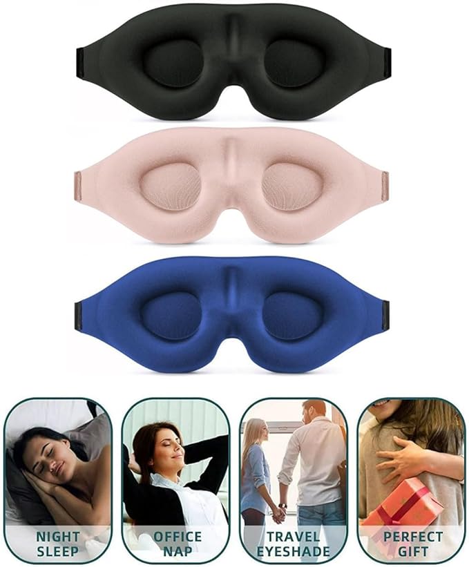 10 Pack Sleep Mask Blackout 3D Sleeping Mask Super Lightweight Soft Mask for Night Sleeping,Office, Travel,Party Games (Pink)