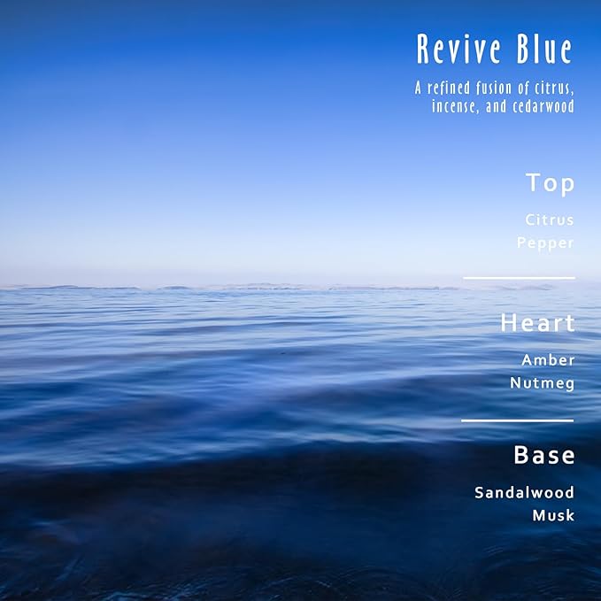 Revive Blue Fragrance Oil, MitFlor Single Scented Oil, Large Size Premium Grade Fragrance Oil for Soap & Candle Making, Aromatherapy Oil, Men & Ocean Scent for Home Fragrance, 30ml
