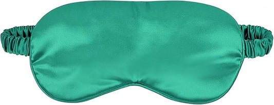 1 Pcs Silk Sleep Mask, Soft Eye Mask with Elastic Strap, Lightweight Blindfold for Men, Women, Travel, and Naps (Cyan)