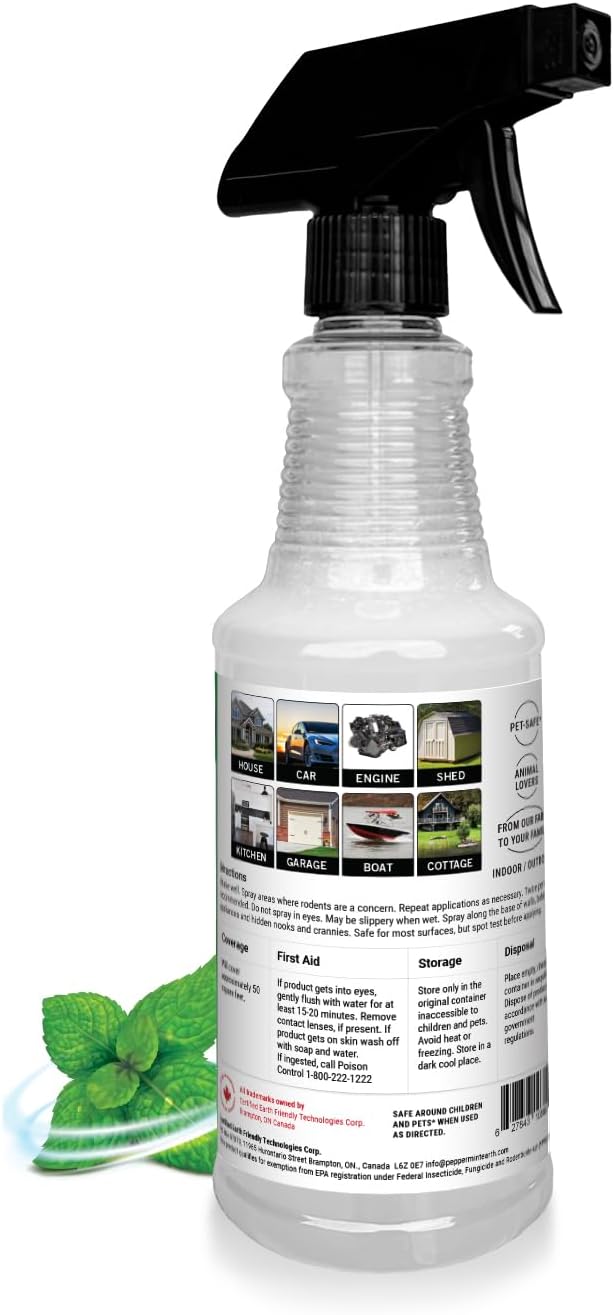 Powermint 16 Oz Peppermint Oil Rodent Repellent Spray