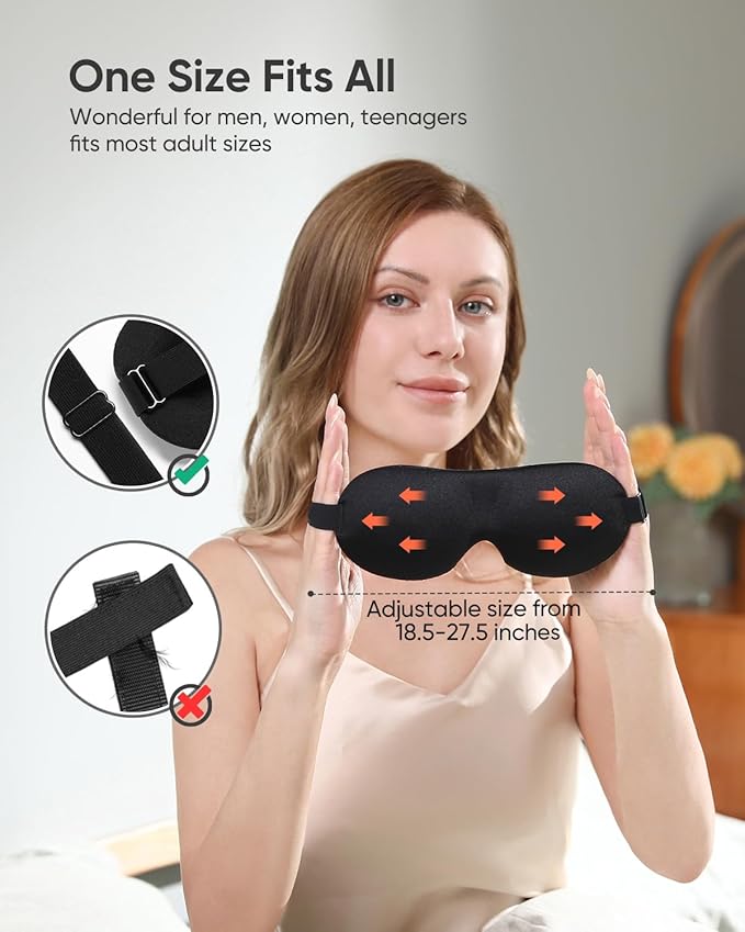 Sleep Mask for Side Sleeper 6 Pieces, 100% Blackout 3D Eye Mask for Sleeping, Night Blindfold for Men Women