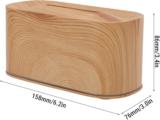 Asixxsix Essential Oil Diffuser, Quiet 35dB Aromatherapy Diffuser, Mystical/Fantasy with 7 Colors Light for Home Office Bedroom (Light Wood Grain)