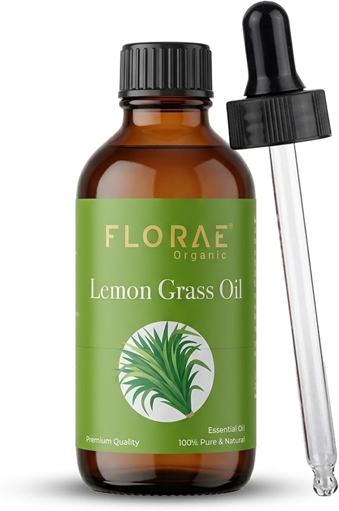 Lemongrass Essential Oil 4 Fl Oz 100% Pure and Natural Essential Oil with Dropper for Diffuser Aromatherapy Massage Candle and Soap Making Fragrance (118 Ml)