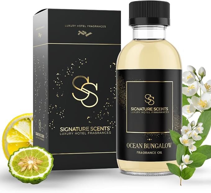 Signature Scents - Luxury Hotel Fragrances - Hotel Fragrance Oil - Diffuser Oil Blends for Aromatherapy (Ocean Bungalow) 4.05 Fl Oz (120ml)