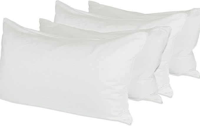 BC BARE COTTON Luxury Hotel Bedding Quality Collection, Ultra Soft dust Proof Plain Pillow Protector | Pillow Cover with Zipper, Soft & Comfortable for Hair and Skin, Standard Size, 4 Pack Set