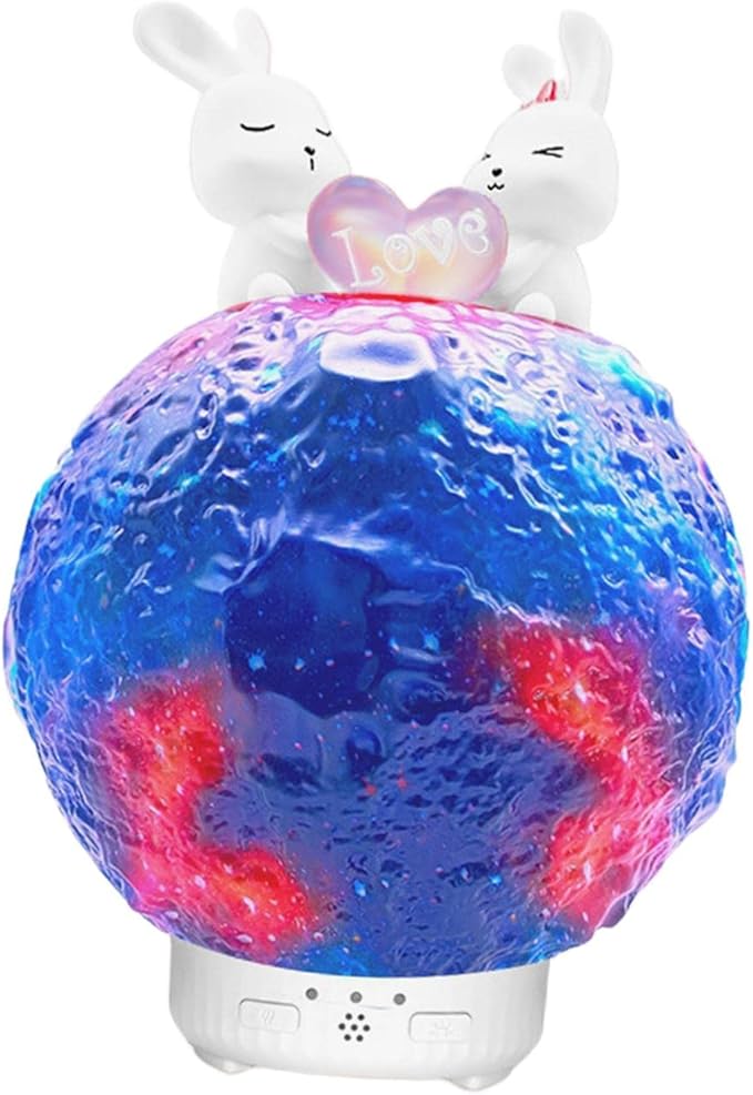 Essential Oil Diffuser, Mist Spray Silent Air Humidifier with Moon Statue for Bedside Office SPA Dorm Decor (Sky)