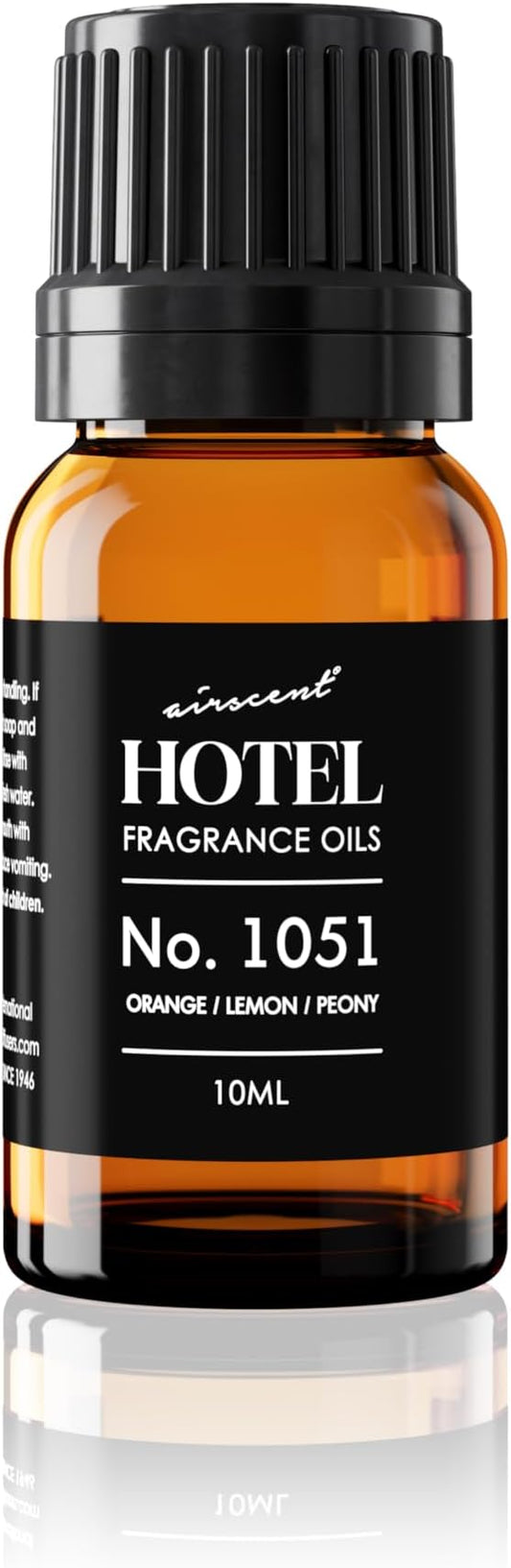 AirScent Citrus Zest Hotel Diffuser Oil No. 1051 - Orange Lemon Peony - Premium Fragrance Oil for Ultrasonic and Waterless Diffusers and Crafting - 10 mL, 0.34 fl oz Glass Dropper Bottle