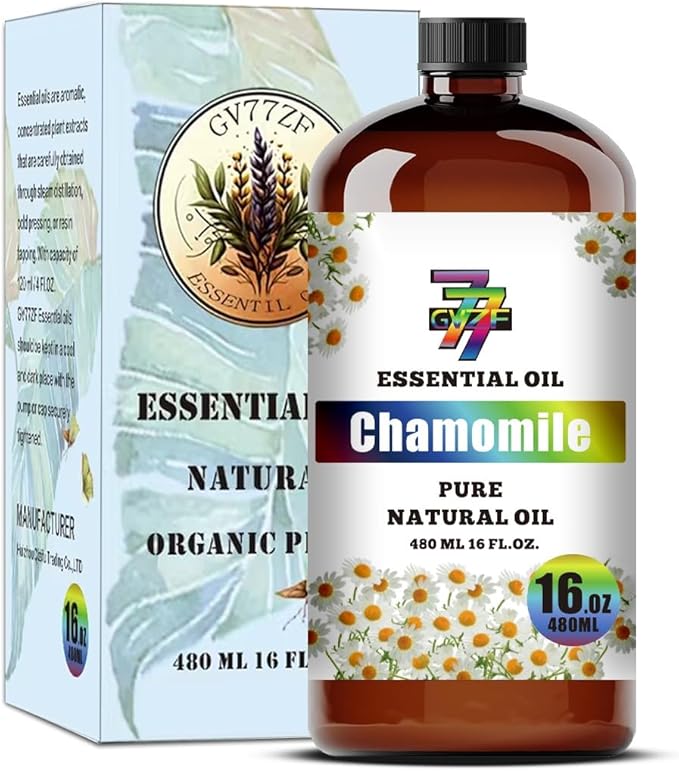 Chamomile Essential Oil - Chamomile Oils for Diffusers, Humidifiers, DIY Candles, Soap, Cleaning, Home, Office, Yoga, Massage, Gifts - 16 fl oz (480 ml) - GV77ZF