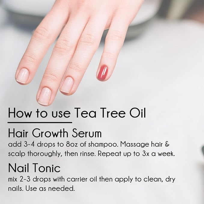 Tea Tree Essential Oil – 8 fl oz (237 ml) Aluminum Bottle w/Plug Cap – 100% Pure Essential Oil, Uncut – GreenHealth