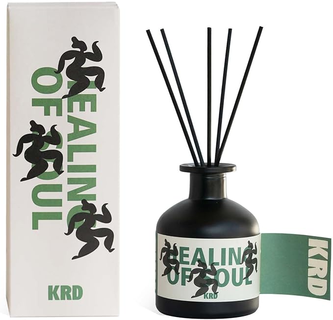 KRD Large Reed Diffuser Set Moroccan Mint Tea, 8.45 fl oz Big Capacity Oil, Long Lasting Home Fragrance for Bathroom Decor