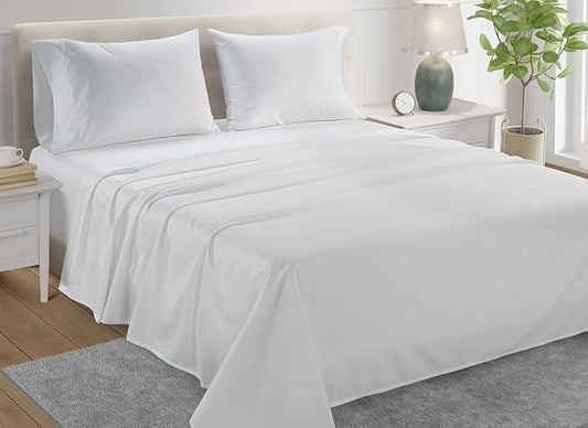 100% Egyptian Cotton Sheets Sateen Weave California King Size Sheets Set with Fully Elasticated 15" Deep Pocket CalKing Fitted Sheet & Pillowcase sets, 800TC Soft Breathable Luxury White Bedding