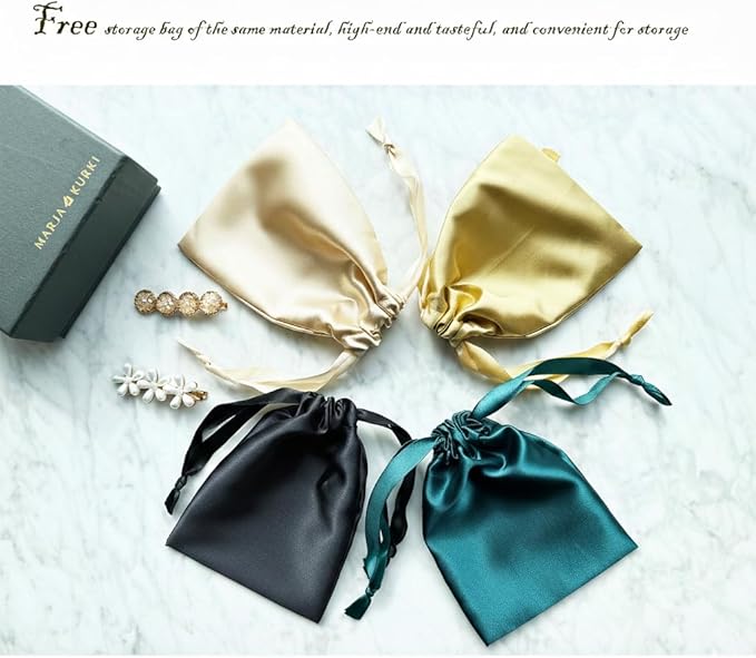 Silk Eye Mask for Sleeping - Satin Eye Cover with Silk Storage Bag Dark_Black 3Pcs Save 20%