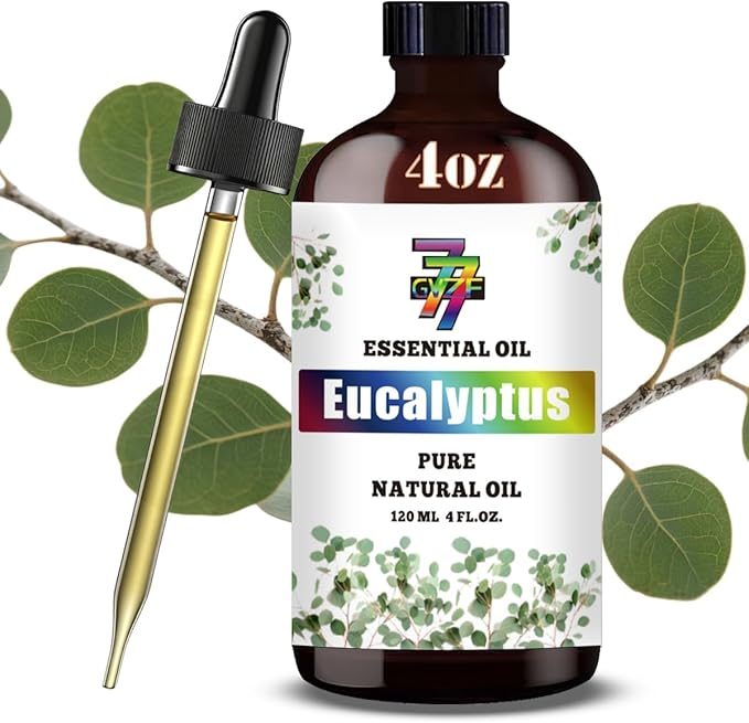 Eucalyptus Essential Oil - Eucalyptus Oils for Diffusers, Humidifiers, DIY Candles, Soap, Cleaning, Home, Office, Yoga, Massage, Gifts - 4 fl oz (120 ml) - GV77ZF