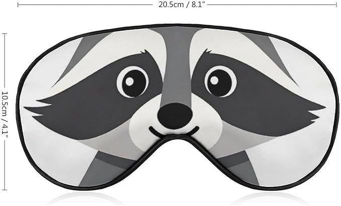 Cute Raccoon Sleep Mask Blindfold for Adult Play Adjustable Soft Eye Sleep Mask for Men Women Travel Nap Games
