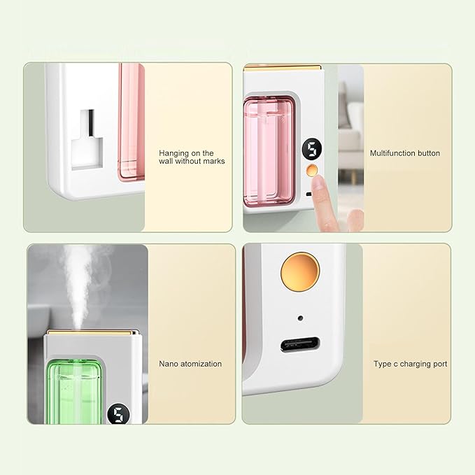 Automatic Aromatherapy Diffuser, Wall Mounted Standing Automatic Perfume Dispenser with Dual Use Automatic Fragrance Dispenser for Bathroom and Living Room
