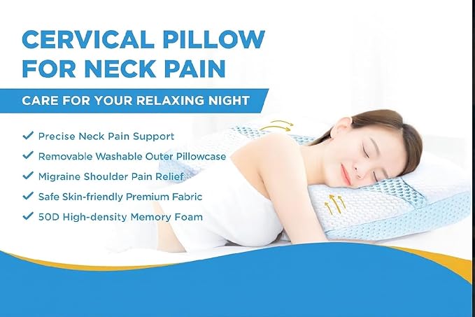 Orthopedic Memory Foam Pillow for Neck & Shoulder Pain Relief