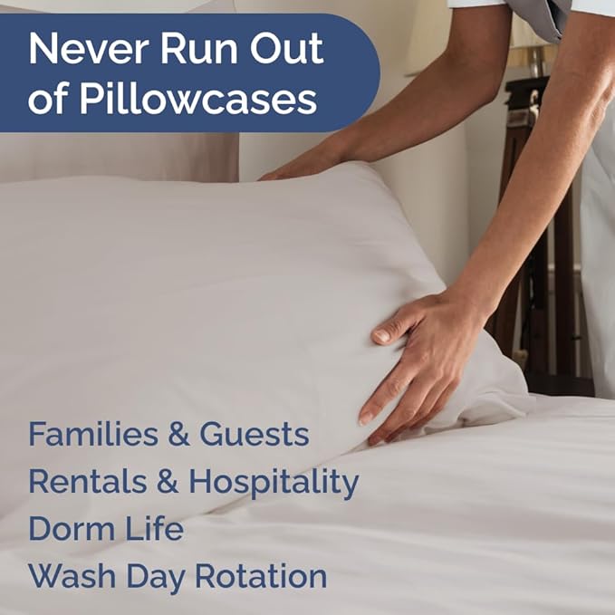 Standard Pillow Cases Set of 6 - Ultra Soft Hotel Quality Pillowcase Covers - Comfy & Wrinkle Free - Shrink, Stain and Fade Resistant - Machine Washable Pillow Protectors - 6 Piece Set - Light Grey