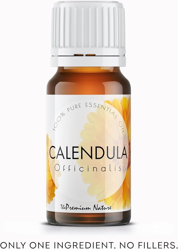 Calendula Essential Oil | 100% Pure & Natural Calendula Flower Oil with Soft Herbal Aroma | For Diffuser, Skin Care, Hair Care, Massage, DIY Beauty & Aromatherapy Blends, 0.34 fl oz