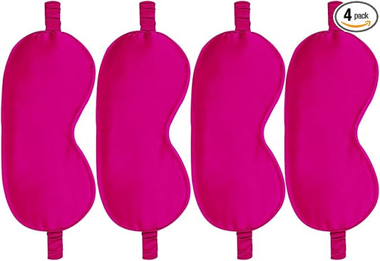 4PACK Sleep Masks Satin Eye Mask Silk Eyes Cover Silky Blindfold Blackout Eyeshade Soft Eyeshades Sleeping Covers Travel Nap
