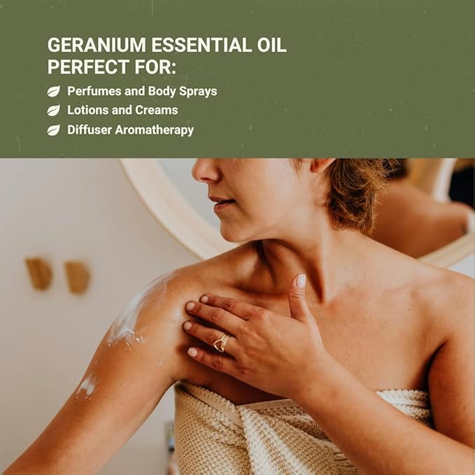 Geranium Essential Oil - Direct from Fridal Egypt - Steam Distilled - Aceite de Geranio for Aromatherapy, Massage, Diffuser, DIY Candle and Soap Making - 22 lbs