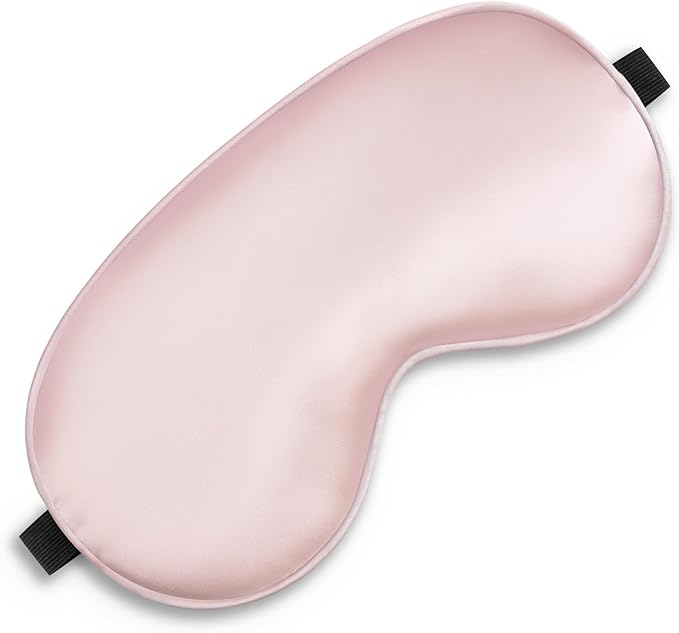 Sleep Mask, Silk Eye Mask for Sleeping with Adjustable Strap, Blindfold Eyeshade for Men & Women, Comfortable & Soft Eye Cover Eyeshade for Night Sleep (Pink)