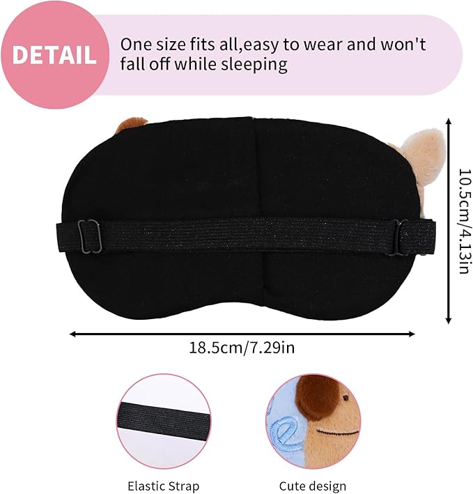 PERFECTSIGHT Sleep Eye Masks, Cute Sleep Eye Cover Lightweight Adjustable Eyeshade Mask Cover for Women Men Sleep Travel Nap, Fish Dachshund