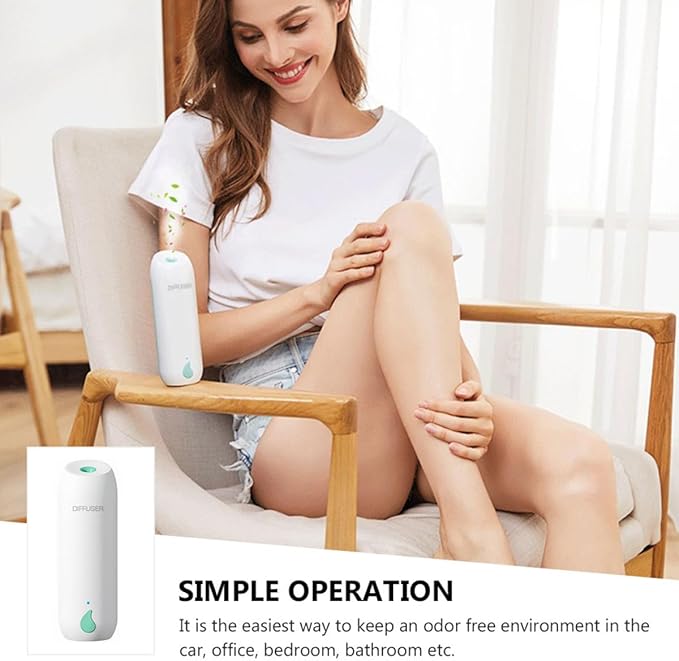 KOMBIUDA Automatic Timer Aroma Diffuser Essential Oil Humidifier with Waterless Auto Shut-Off, Home Fragrance Aromatherapy Diffuser for Bedroom and Office Use, White and Blue Sea Colors