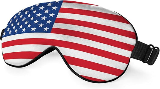 American Flag Eye Mask Sleeping Mask Red White Stripes Stars Blue Sleep Masks Silky Soft Eye Cover for Women Men Shading Blindfold for Air Travel Sleeping