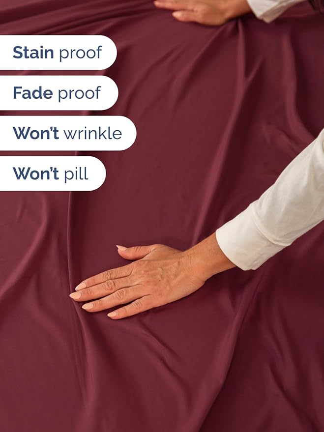 Extra Deep Cal King Sheet Set - 6 Piece Breathable and Cooling Sheets - Hotel Luxury Bedding for Women, Men, Kids & Teens - Easy & Secure Fit - Soft and Wrinkle Free - Extra Deep Pockets - Burgundy
