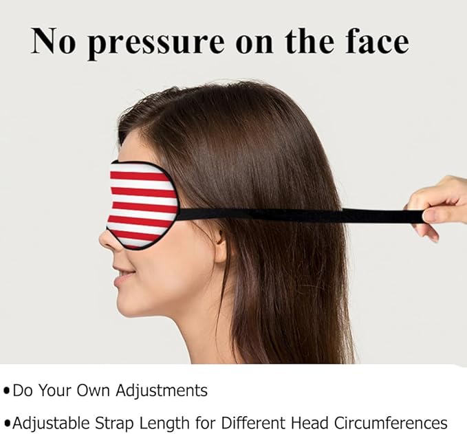 American Flag Eye Mask Sleeping Mask Red White Stripes Stars Blue Sleep Masks Silky Soft Eye Cover for Women Men Shading Blindfold for Air Travel Sleeping
