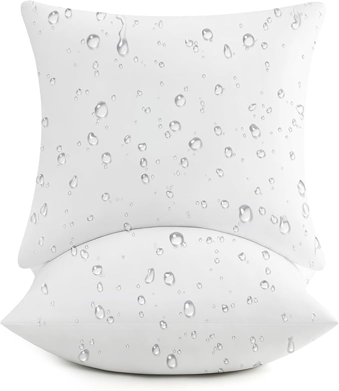 puredown® 22x22 Outdoor Pillow Inserts, Set of 2, Fluffy Soft Waterproof Down Alternative Square Form Sham Stuffer for Porch Swing Sofa Couch Cushion Patio Furniture