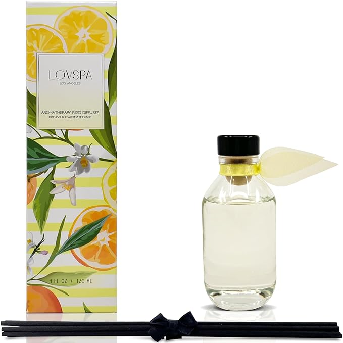 Reed Diffuser Set, Sage & Citrus Scented Oil Diffuser with Sticks, Home Fragrance Accessories for Bathroom Shelf Decor, Aroma Diffusers for Home or Office Desk, USA Made
