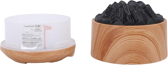 Zerodis Diffusers for Essential Oils Diffusers Powered Mini Humidifier with Mystical/Fantasy Effect Dual Mist Modes and Super Quiet Operation Under 35dB for Home Bedroom Office (Light Wood Grain)