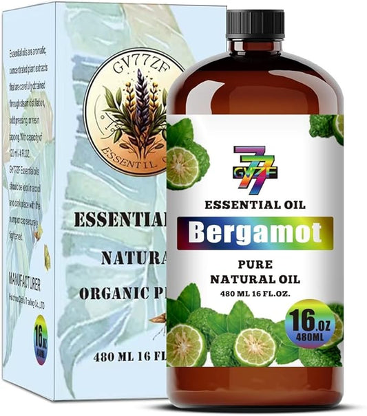 Bergamot Essential Oil - Bergamot Oils for Diffusers, Humidifiers, DIY Candles, Soap, Cleaning, Home, Office, Yoga, Massage, Gifts - 16 fl oz (480 ml) - GV77ZF